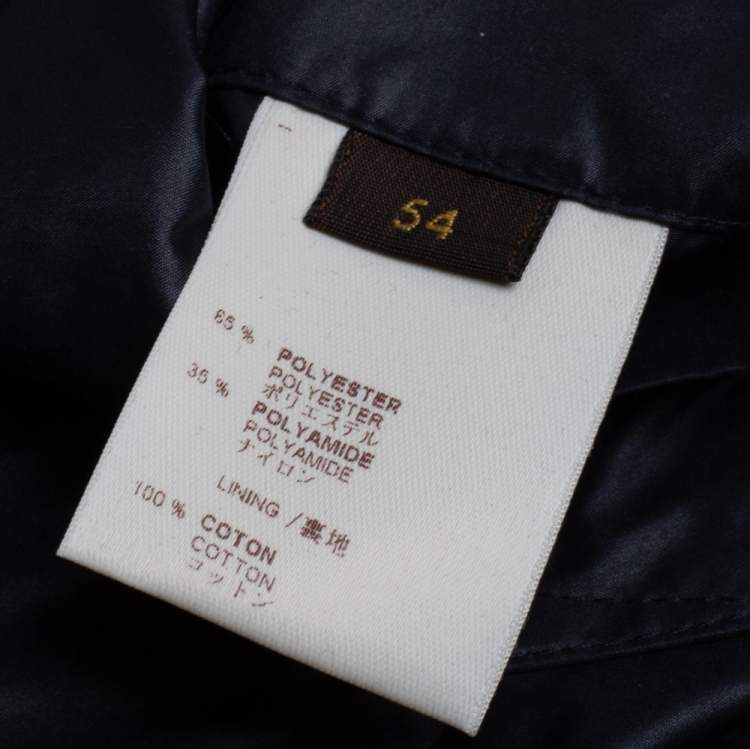 Pre Owned Louis Vuitton Dark Navy Quilt Detail Detachable Hooded Parka XXL