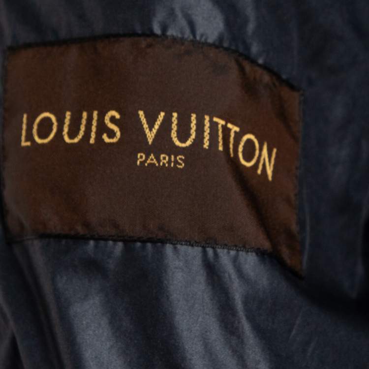 Pre Owned Louis Vuitton Dark Navy Quilt Detail Detachable Hooded Parka XXL