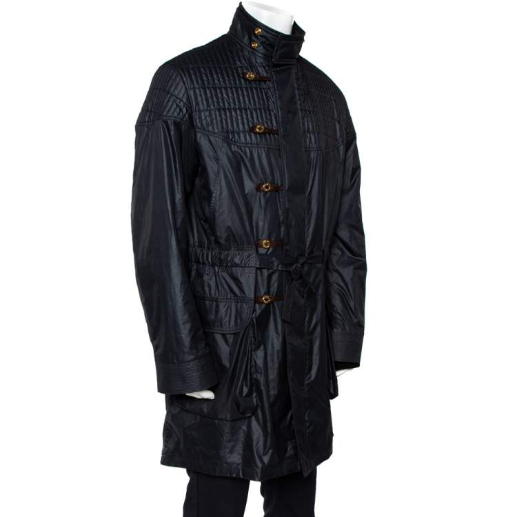 Pre Owned Louis Vuitton Dark Navy Quilt Detail Detachable Hooded Parka XXL