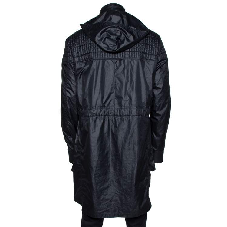 Pre Owned Louis Vuitton Dark Navy Quilt Detail Detachable Hooded Parka XXL