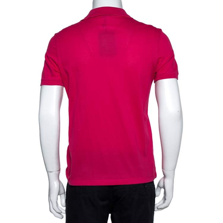 مملوكة مسبقًا Louis Vuitton Fuschia Pink Cotton Pique Polo T-Shirt S