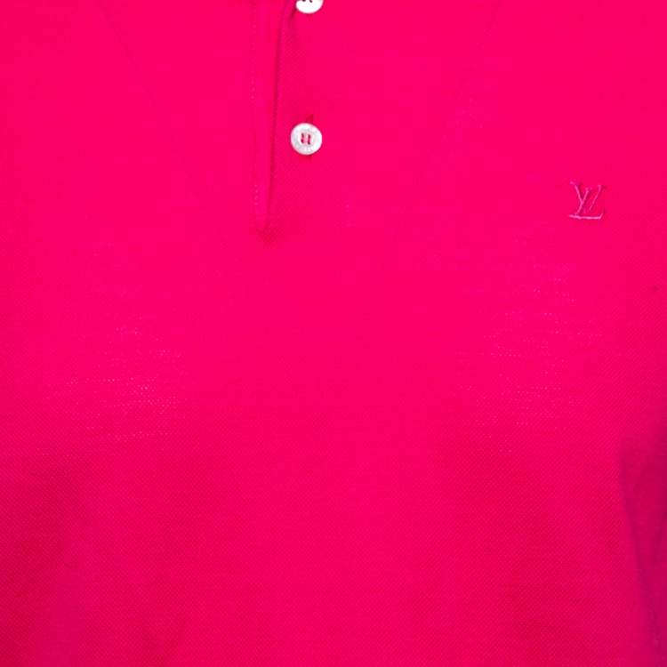 مملوكة مسبقًا Louis Vuitton Fuschia Pink Cotton Pique Polo T-Shirt S