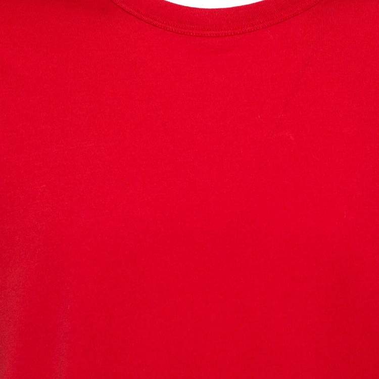 Pre Owned Louis Vuitton Red Cotton Playing Cards Print T-Shirt XXL