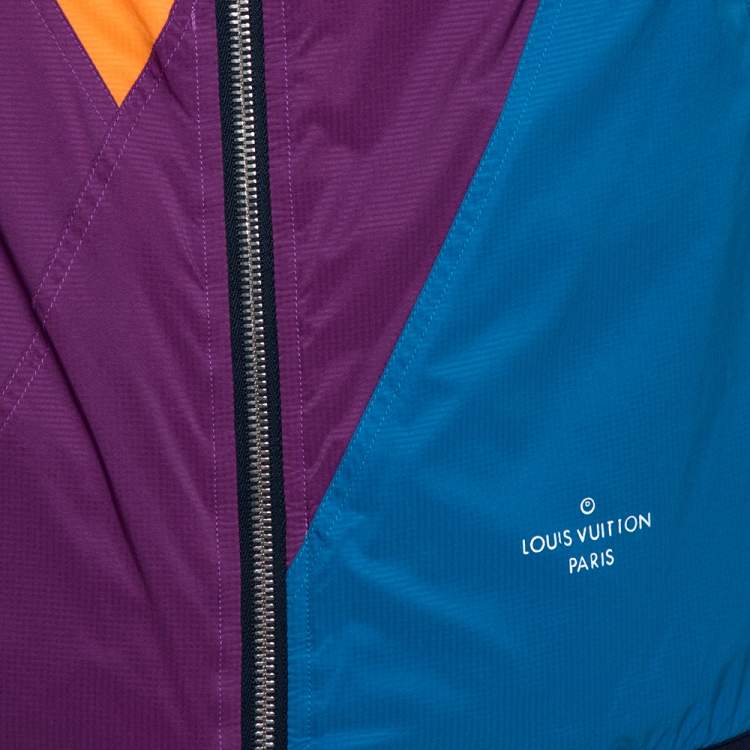 Pre Owned Louis Vuitton Colorblock Synthetic Qulited Reversible Gilet L