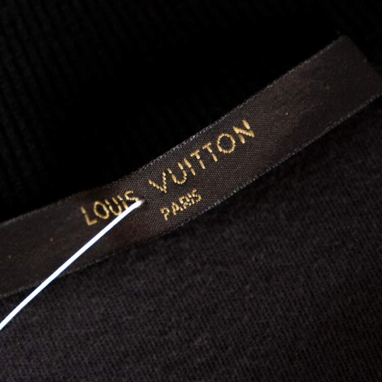 Pre Owned Louis Vuitton Black Denim Varsity Knit Jacket XL