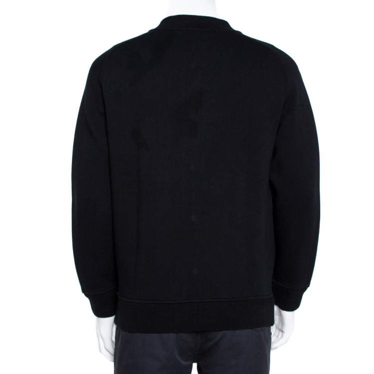 Pre Owned Louis Vuitton Black Denim Varsity Knit Jacket XL