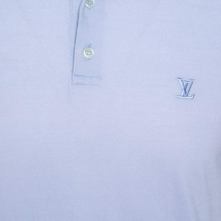 Pre Owned Louis Vuitton Lavender Cotton Pique Polo T Shirt M
