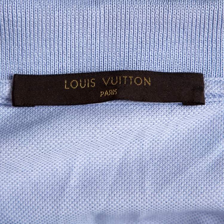 Pre Owned Louis Vuitton Lavender Cotton Pique Polo T Shirt M
