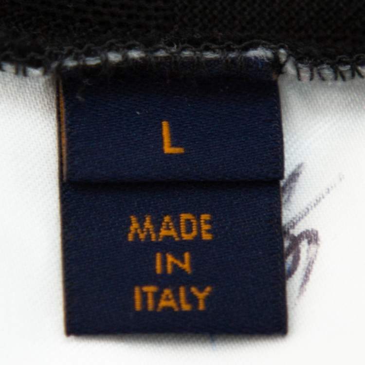 Pre Owned Louis Vuitto Black Cotton Damier Pique Polo T-Shirt L