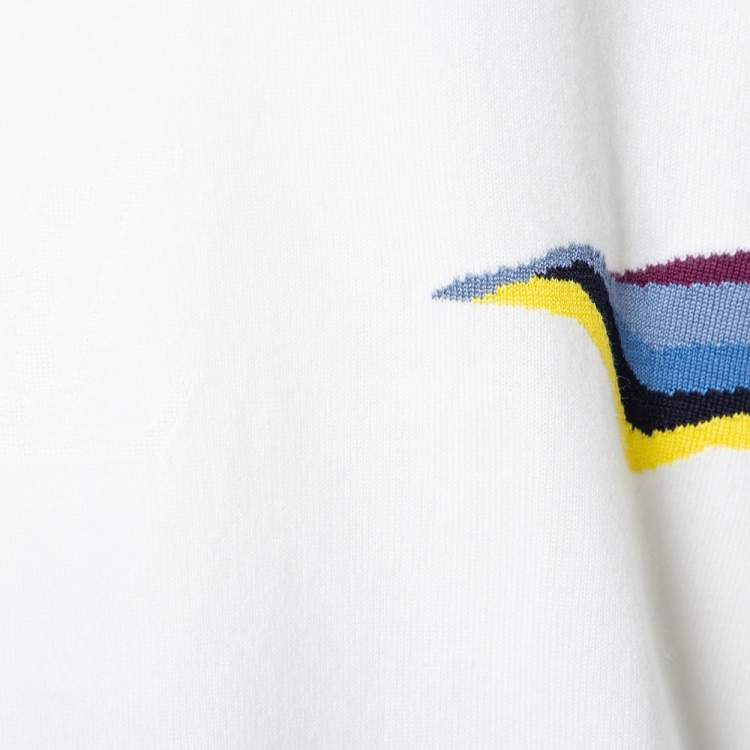 Pre Owned Louis Vuitton Cream Cashmere Plain Rainbow Crewneck T-Shirt L