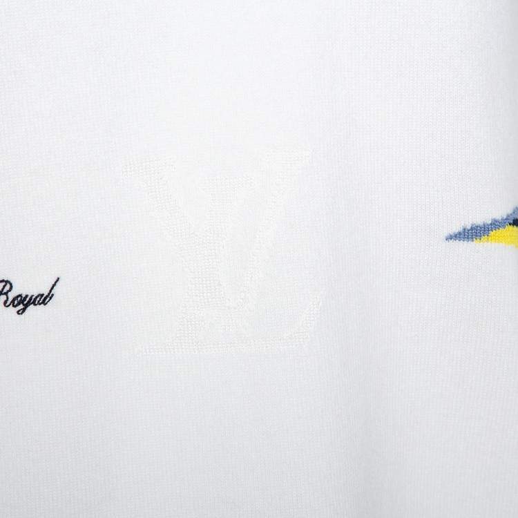 Pre Owned Louis Vuitton Cream Cashmere Plain Rainbow Crewneck T-Shirt L