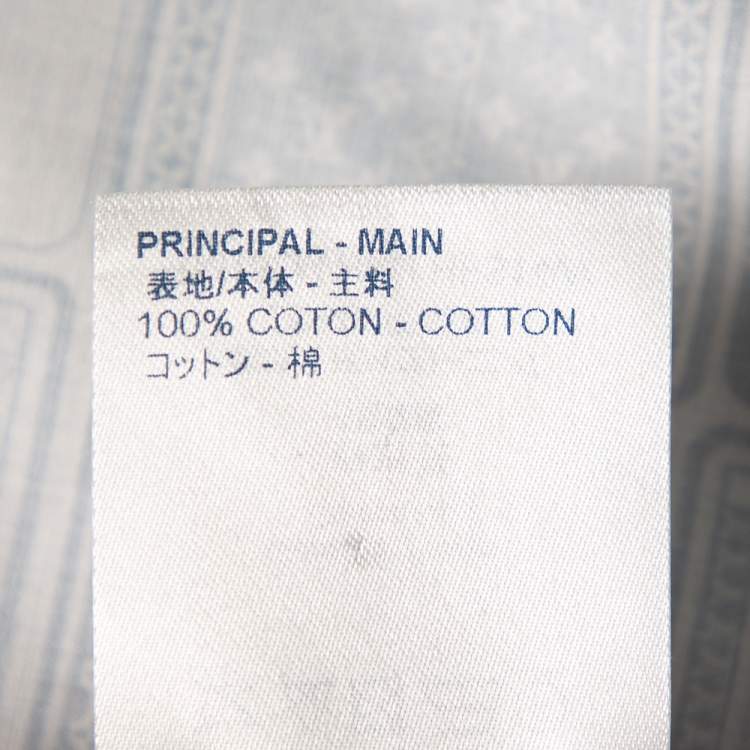 Pre Owned Louis Vuitton Grey & White Monogram Playing Card Printed Cotton Short Sleeve Shirt L