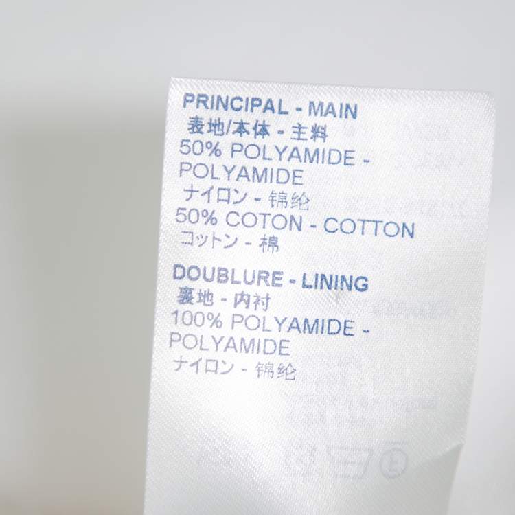 Pre Owned Louis Vuitton White Synthetic & Cotton Short Hooded Parka S