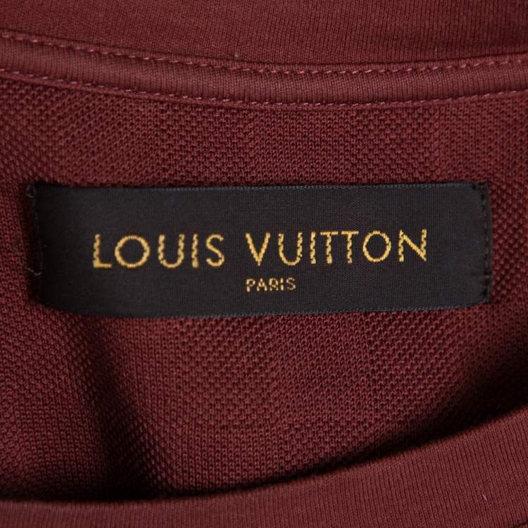 Pre Owned Louis Vuitton Brown Cotton Damier Pocket Detail Crewneck T-Shirt M