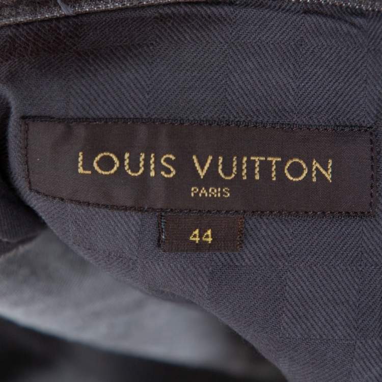 Pre Owned Louis Vuitton Brown Denim Tapered Leg Jeans XL