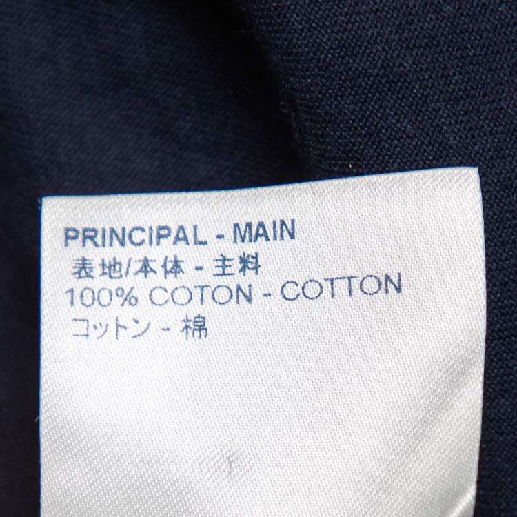 Pre Owned Louis Vuitton Navy Blue Cotton Classic Crewneck T-Shirt L
