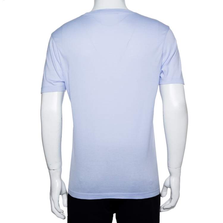 Pre Owned Louis Vuitton Lavender Cotton Classic Crewneck T-Shirt L