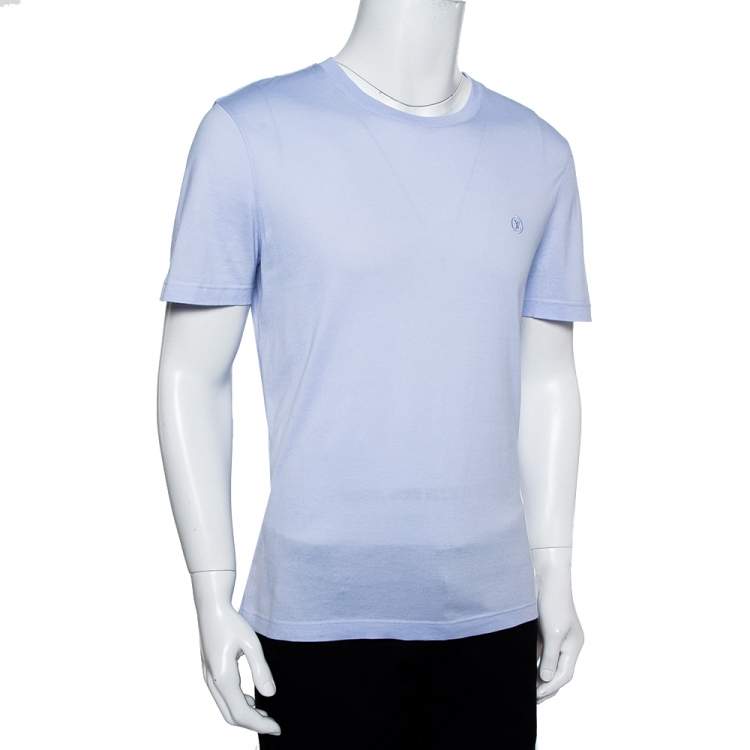 Louis Vuitton Men's Blue Cotton Regular Fit Classic Shirt With