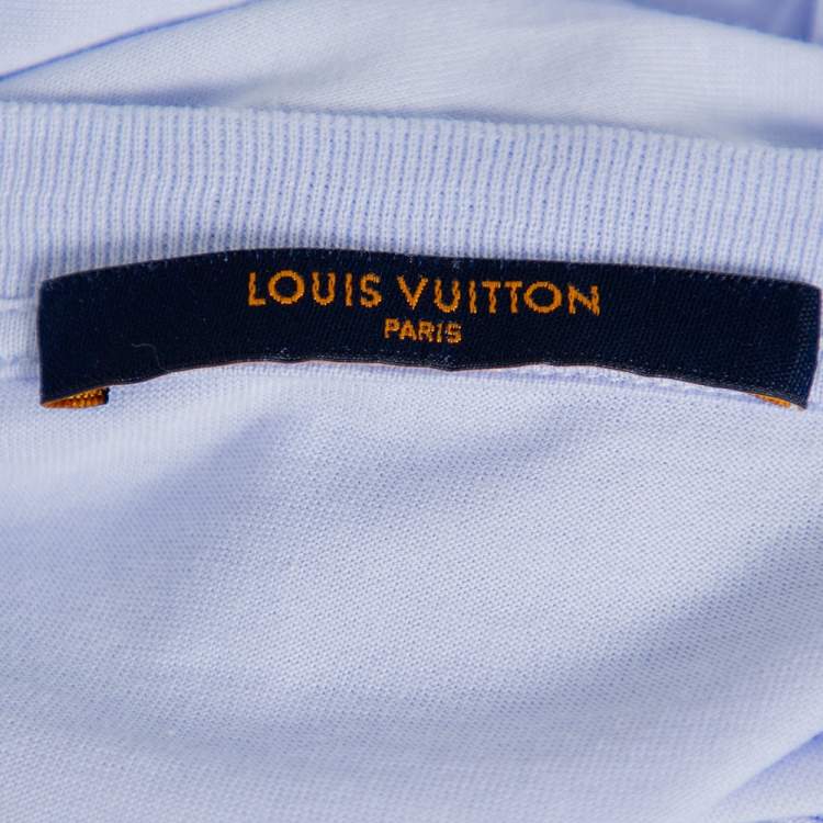 Pre Owned Louis Vuitton Lavender Cotton Classic Crewneck T-Shirt L