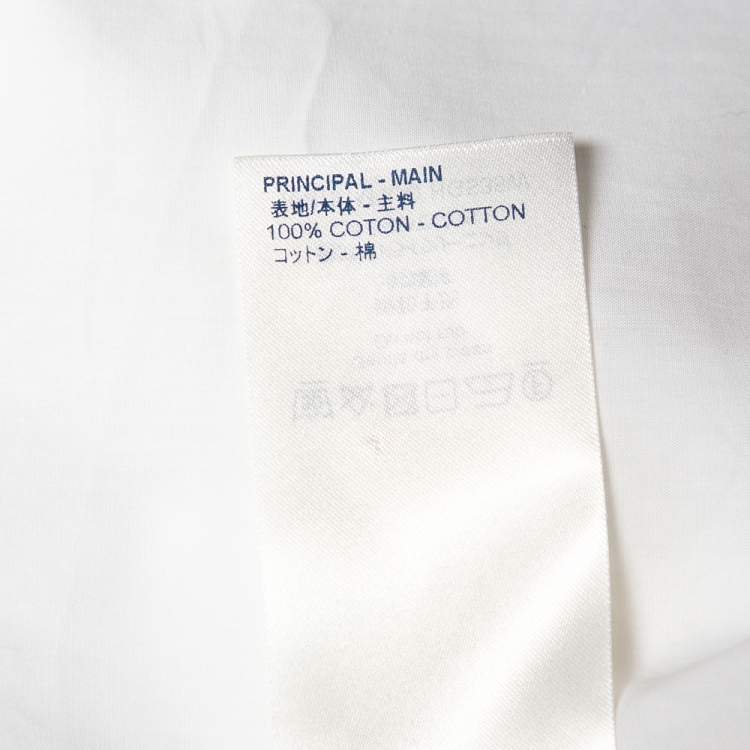 Pre Owned Louis Vuitton White Cotton Spaceman Regular Fit Short Sleeve Shirt M