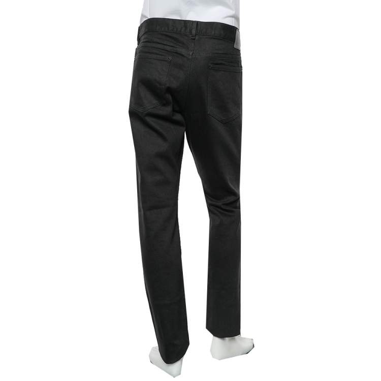 Pre Owned Louis Vuitton Black Denim Stretch Slim Fit Jeans XXL