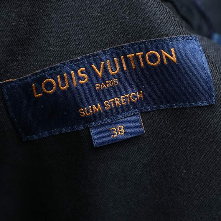 Pre Owned Louis Vuitton Black Denim Stretch Slim Fit Jeans XXL