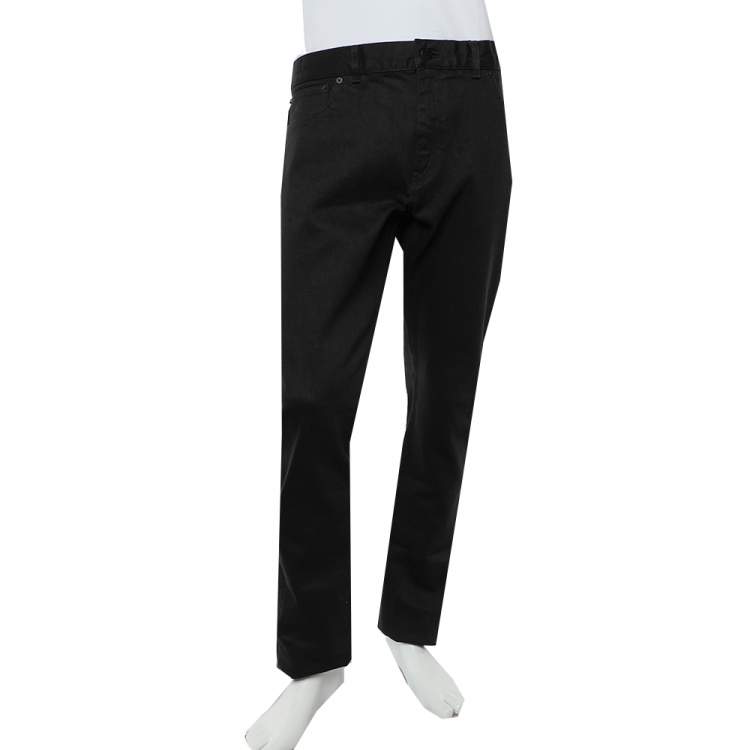 Pre Owned Louis Vuitton Black Denim Stretch Slim Fit Jeans XXL