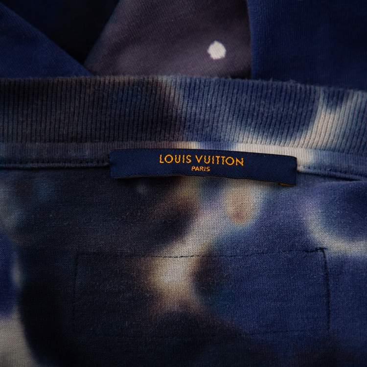 مملوكة مسبقًا Louis Vuitton Blue Tie Dye Cotton Abloh Camouflage T-Shirt XXL