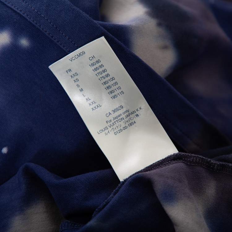 مملوكة مسبقًا Louis Vuitton Blue Tie Dye Cotton Abloh Camouflage T-Shirt XXL