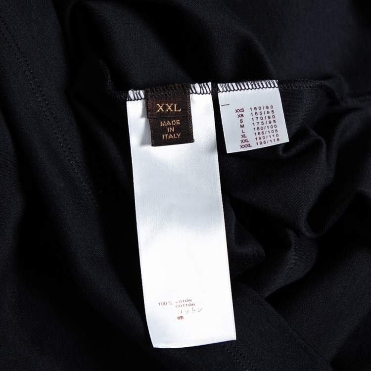 Pre Owned Louis Vuitton Black Cotton Damier Pocket Printed Polo T-Shirt XXL