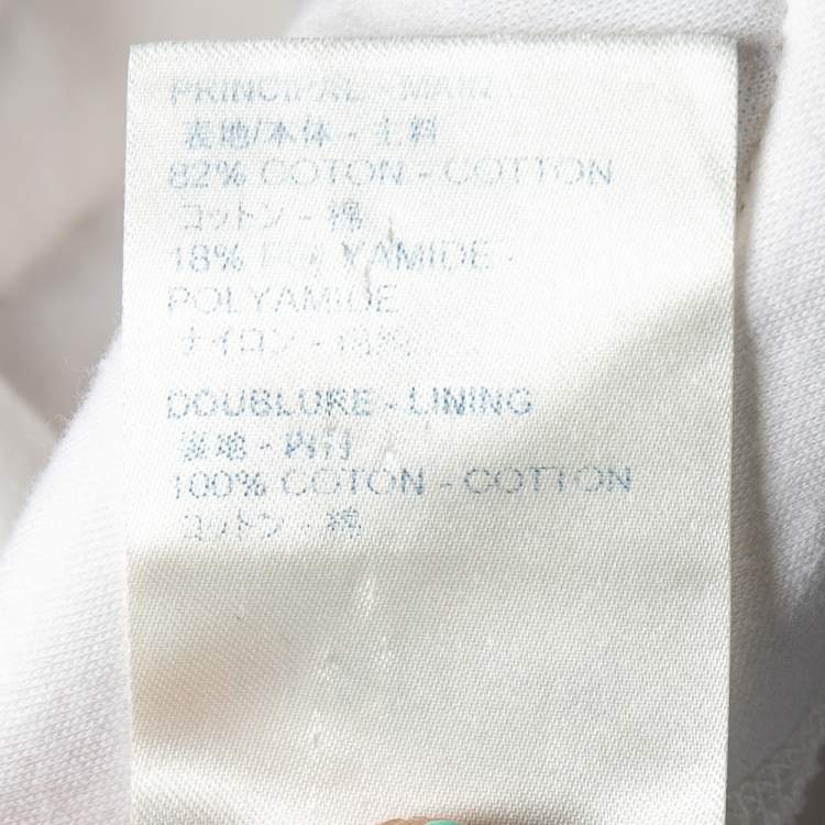 Pre Owned Louis Vuitton White Cotton Knit Zip up Hood Jacket XS