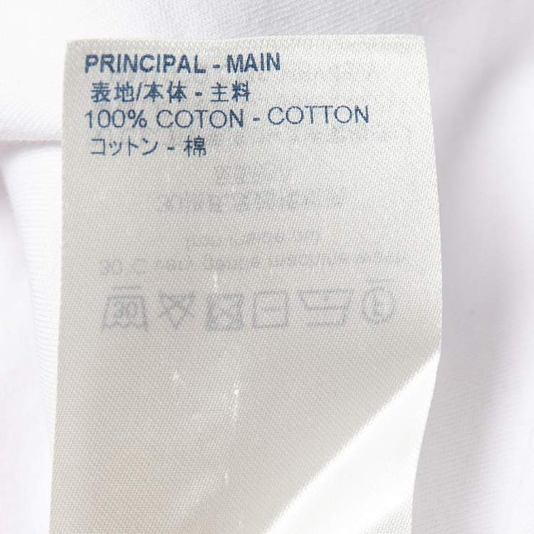 Pre Owned Louis Vuitton White Cotton Damier Pocket Detail Crewneck T-Shirt XS