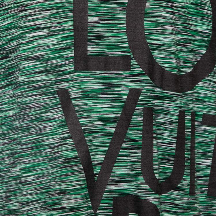 Pre Owned Louis Vuitton Green Cotton Big Logo Galaxy Print Crew Neck T-Shirt XXL