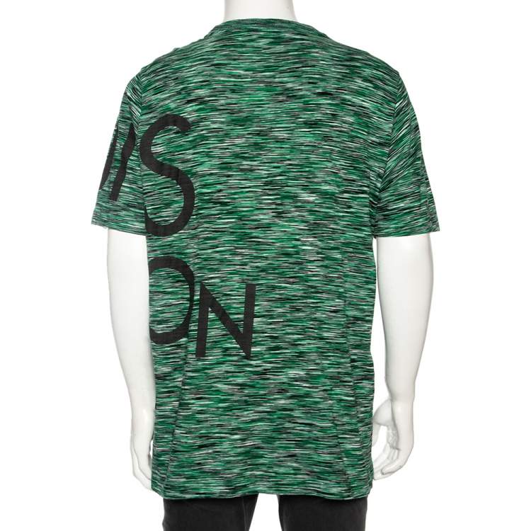 Pre Owned Louis Vuitton Green Cotton Big Logo Galaxy Print Crew Neck T-Shirt XXL