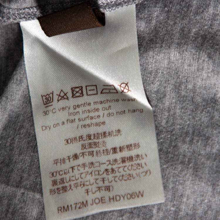 Pre Owned Louis Vuitton Grey Cotton Contrast Rib Detailed Crew Neck T-Shirt XXL