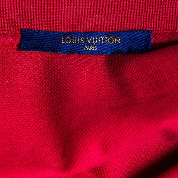 Pre Owned Louis Vuitton Red Cotton Pique Polo T-Shirt XL 