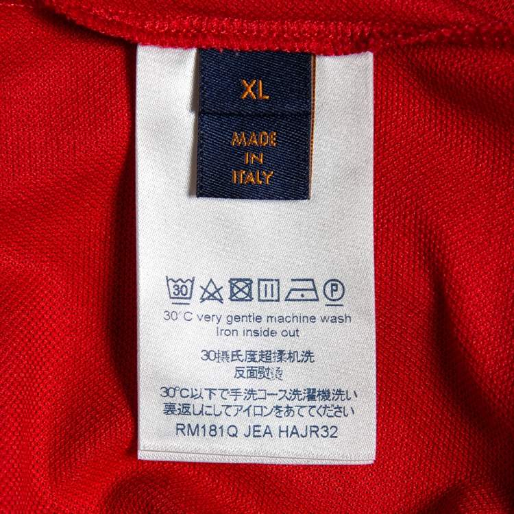 Pre Owned Louis Vuitton Red Cotton Pique Polo T-Shirt XL 