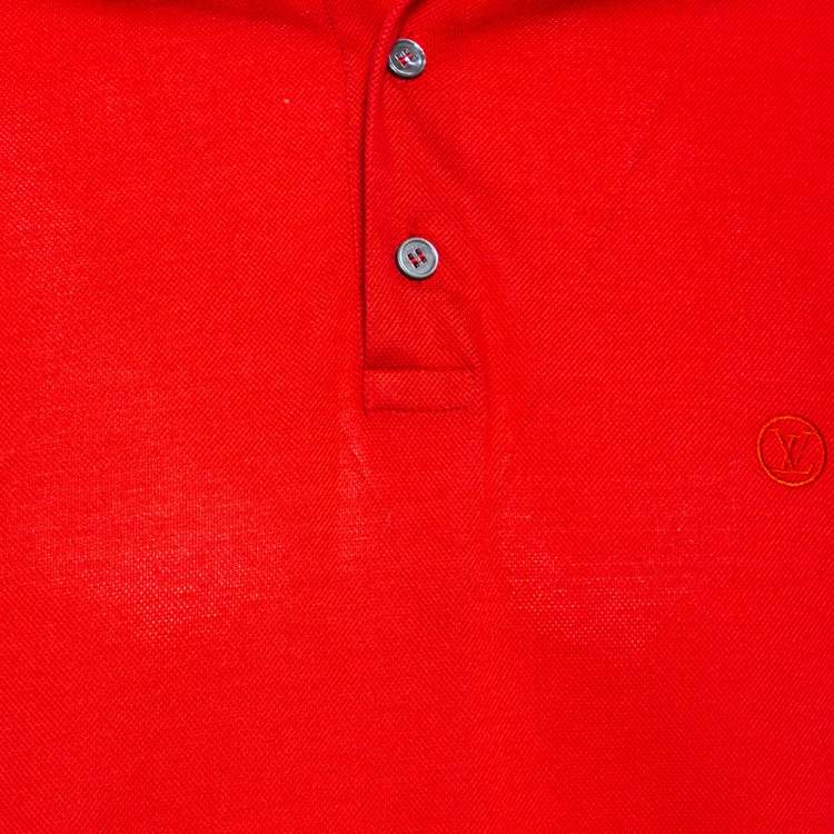 Pre Owned Louis Vuitton Red Cotton Pique Polo T-Shirt XL 