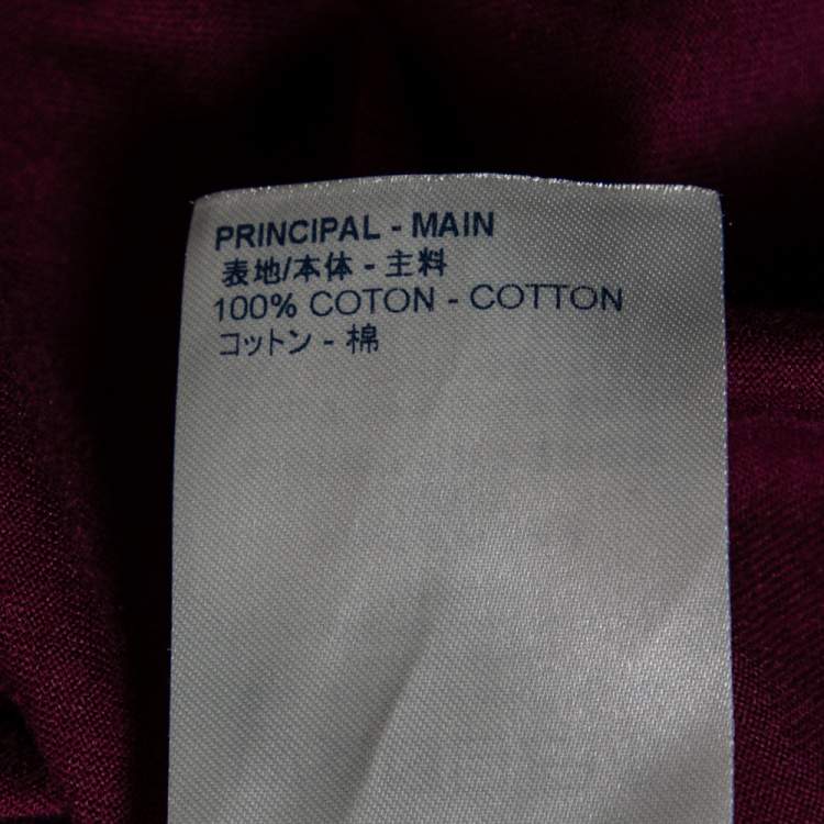 مملوكة مسبقًا Louis Vuitton Burgundy Cotton Logo Embroidered Short Sleeve T-Shirt XXL