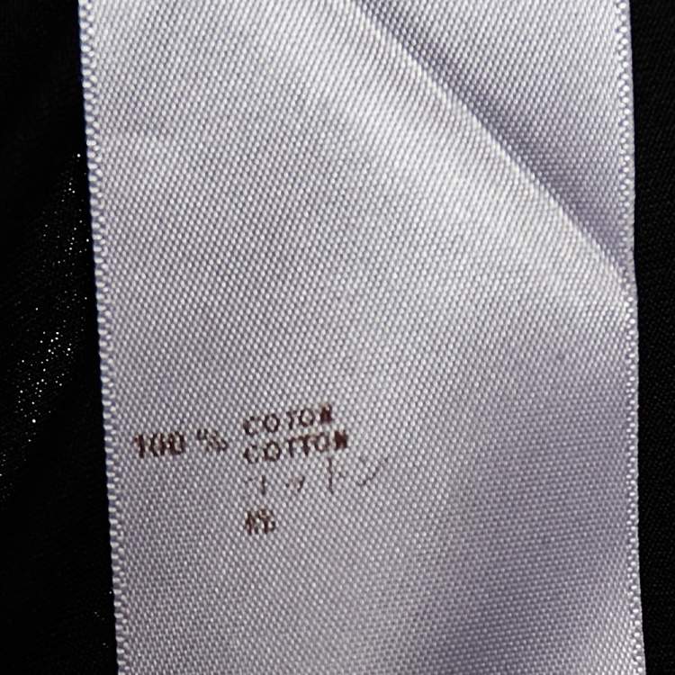 Pre Owned Louis Vuitton Dark Green Cototn Champs Elysees Patch Detail Roundneck T-Shirt M