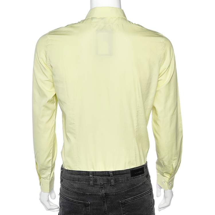 Pre Owned Louis Vuitton Yellow Cotton Long Sleeve Shirt S