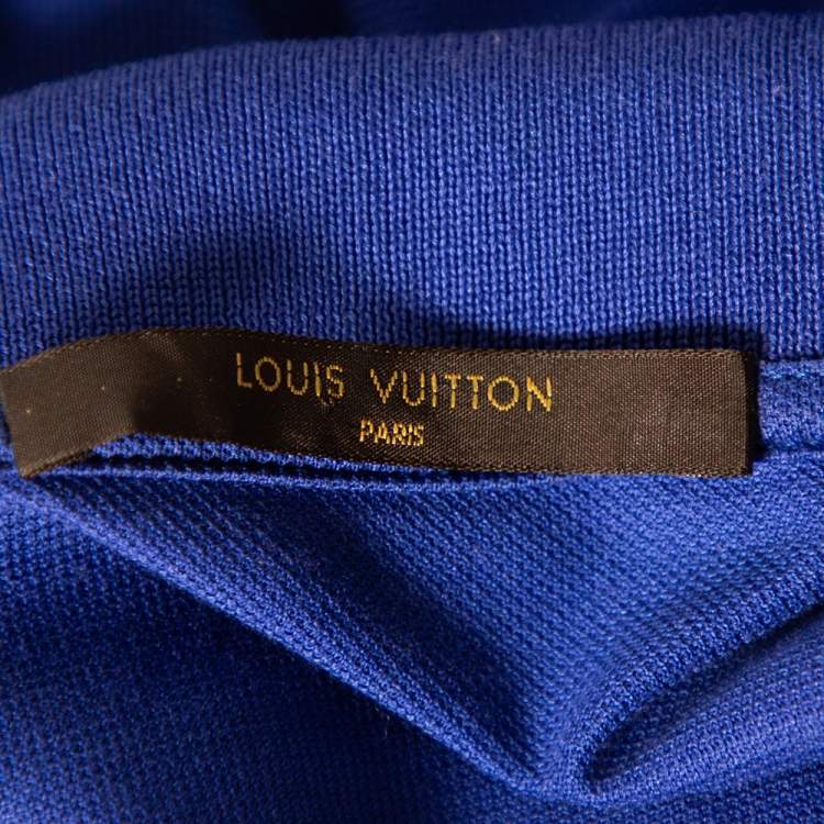 Pre Owned Louis Vuitton Blue Cotton Pique Polo T-Shirt 4XL