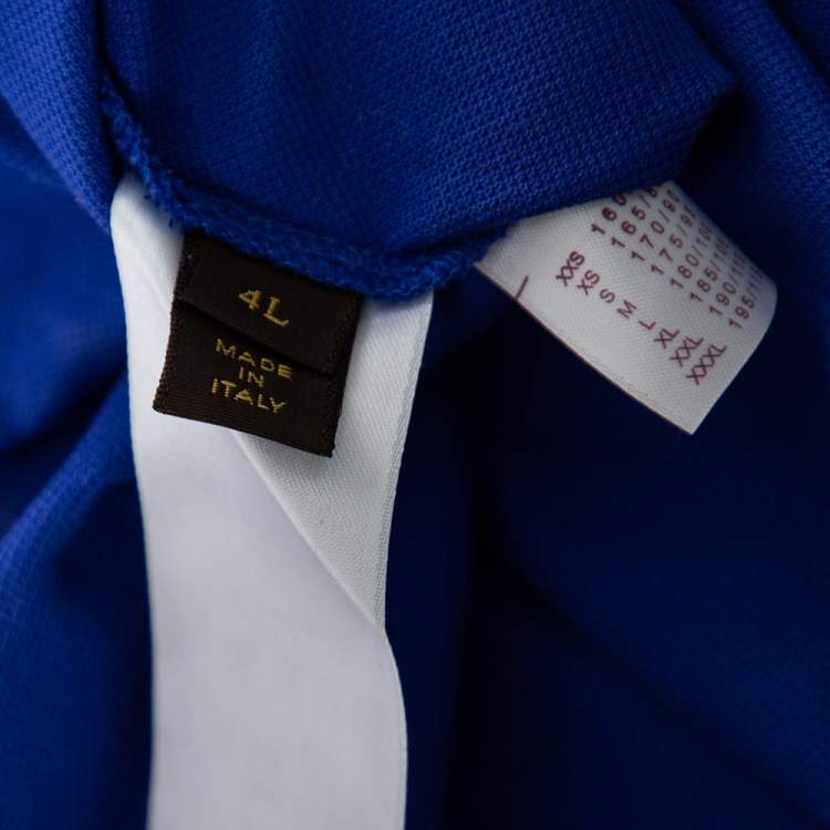 Pre Owned Louis Vuitton Blue Cotton Pique Polo T-Shirt 4XL
