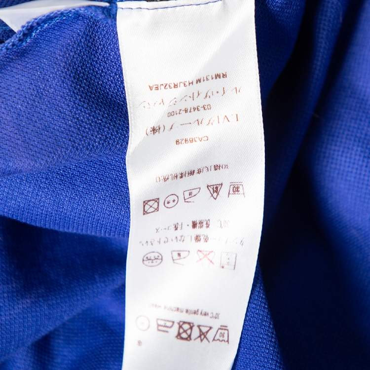 Pre Owned Louis Vuitton Blue Cotton Pique Polo T-Shirt 4XL