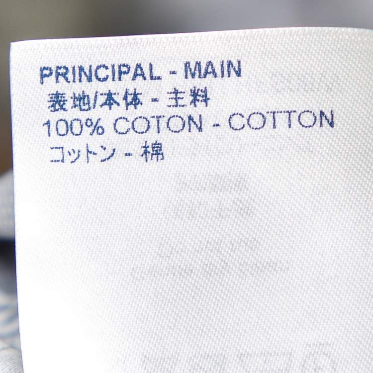 مملوكة مسبقًا Louis Vuitton Navy Blue LV Monogram Cards Print Cotton Regular Fit Shirt XS