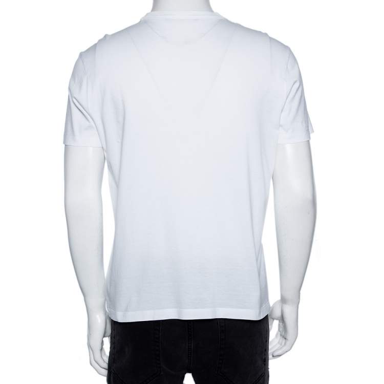 Pre Owned Louis Vuitton X Supreme White Logo Printed Cotton Short Sleeve T-Shirt S