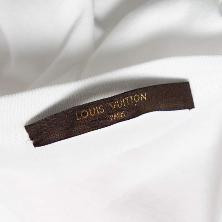 Pre Owned Louis Vuitton X Supreme White Logo Printed Cotton Short Sleeve T-Shirt S