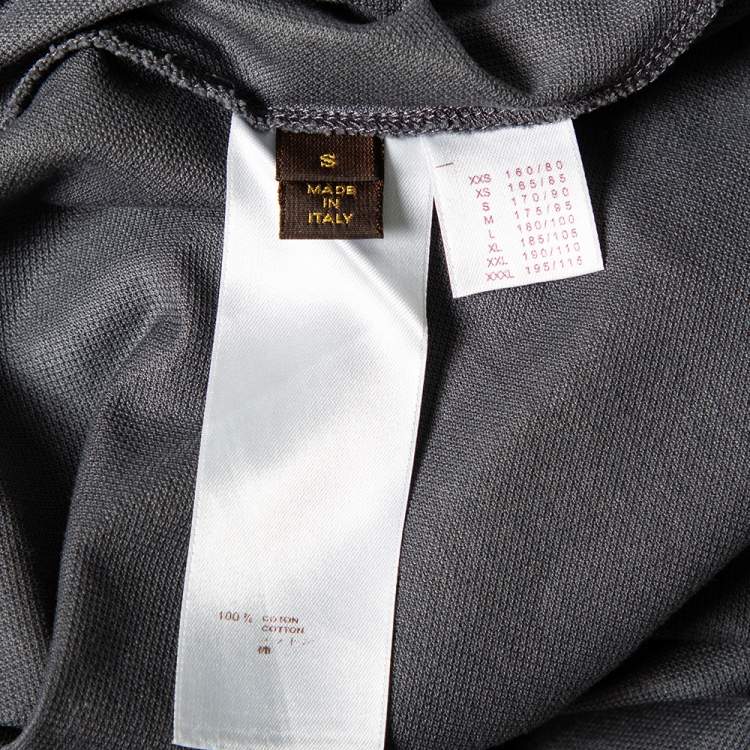 مملوكة مسبقًا Louis Vuitton Grey Cotton Pique Polo T-Shirt S