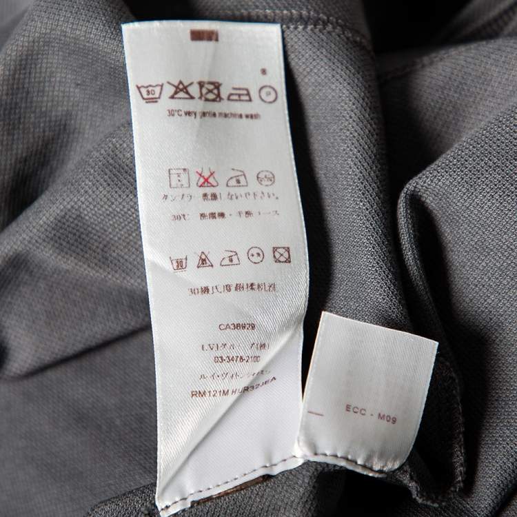 مملوكة مسبقًا Louis Vuitton Grey Cotton Pique Polo T-Shirt S