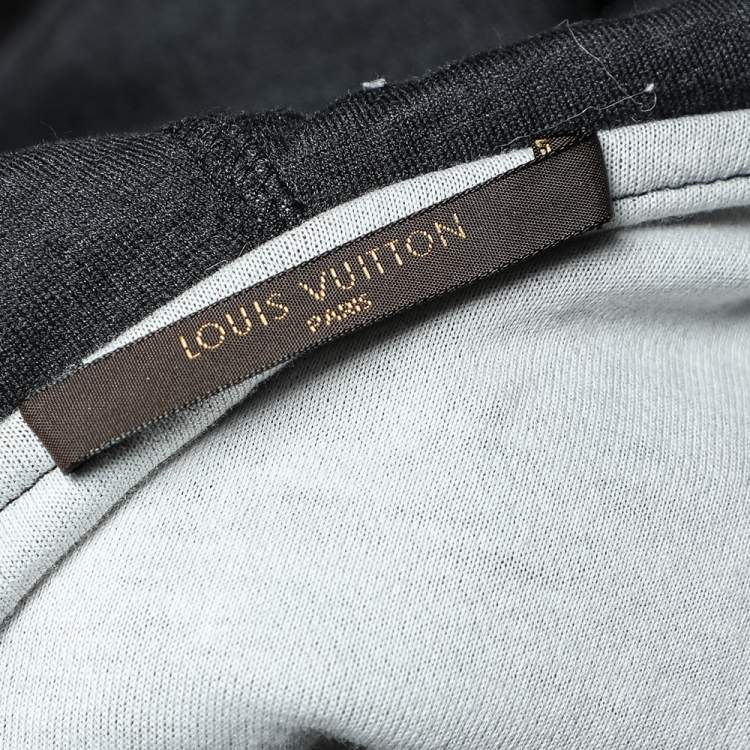 مملوكة مسبقًا Louis Vuitton Dark Grey Cotton Zip Front Hooded Jacket S